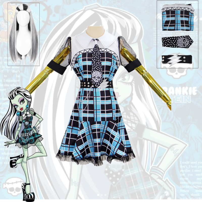 Cosplay Anime Pink Hair - Frankie Stein Style Cosplay Costume Green