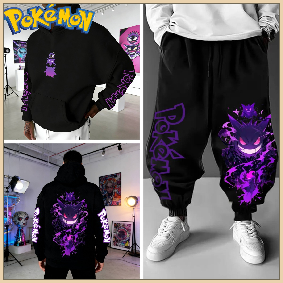 Black Hoodie and Pants Set wit - Anime Cosplay Pokemon recensione e prezzo
