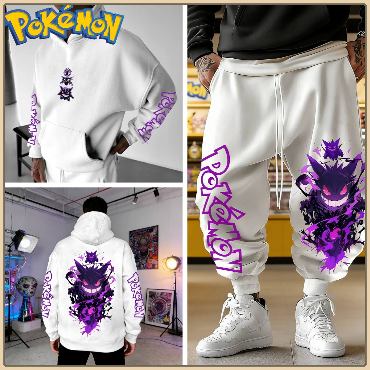 Black Hoodie and Pants Set wit - Anime Cosplay Pokemon recensione e prezzo