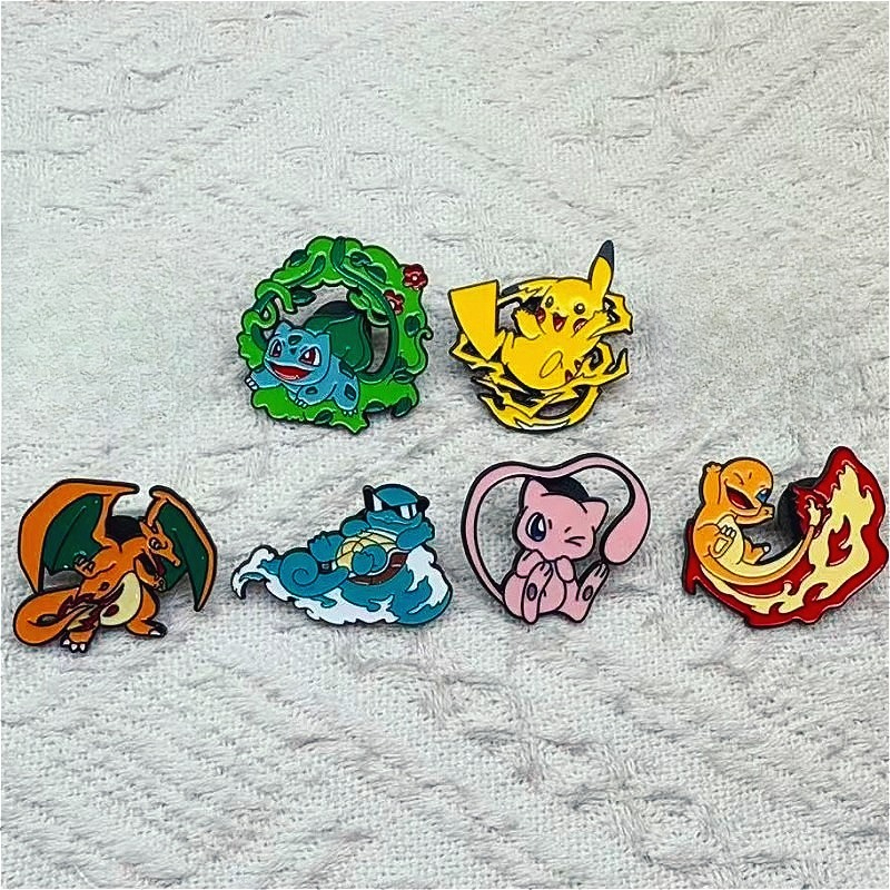 6pcs Anime Pins Set Pokemon En - Anime Cosplay Pokemon recensione e prezzo